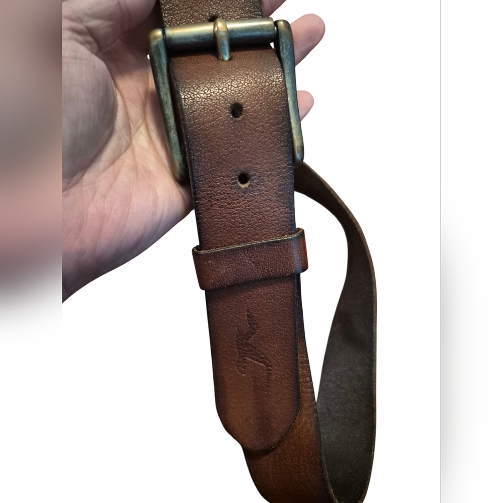 Hollister California Wide Brown Graphic Leather Belt, Vintage? With Tags W 34 - Picture 2 of 11